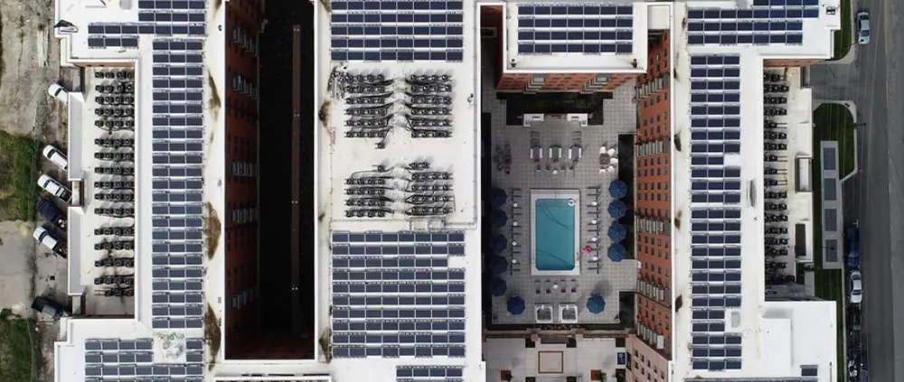 Ariel view with 575 solar panels