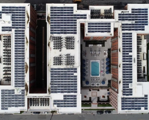 Ariel view with 575 solar panels