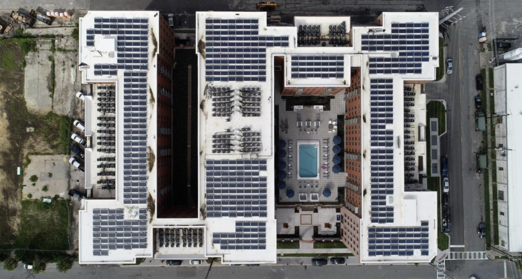 Ariel view with 575 solar panels
