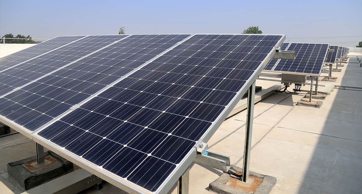 Solar panels on rooftop