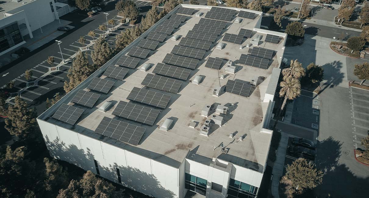 solar panels in commercial building