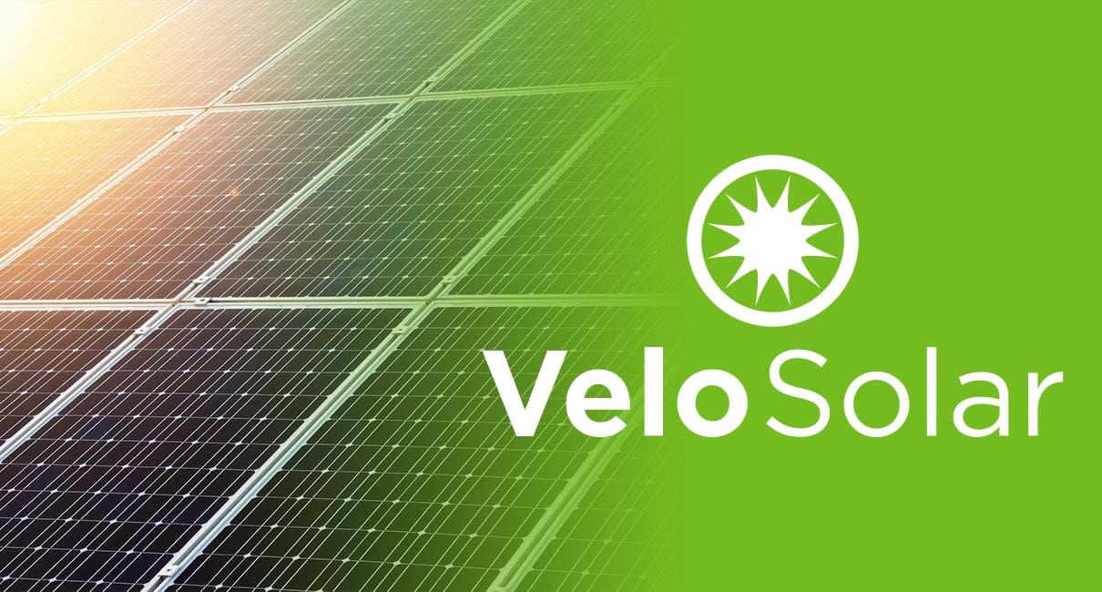 solar panels with VeloSolar logo
