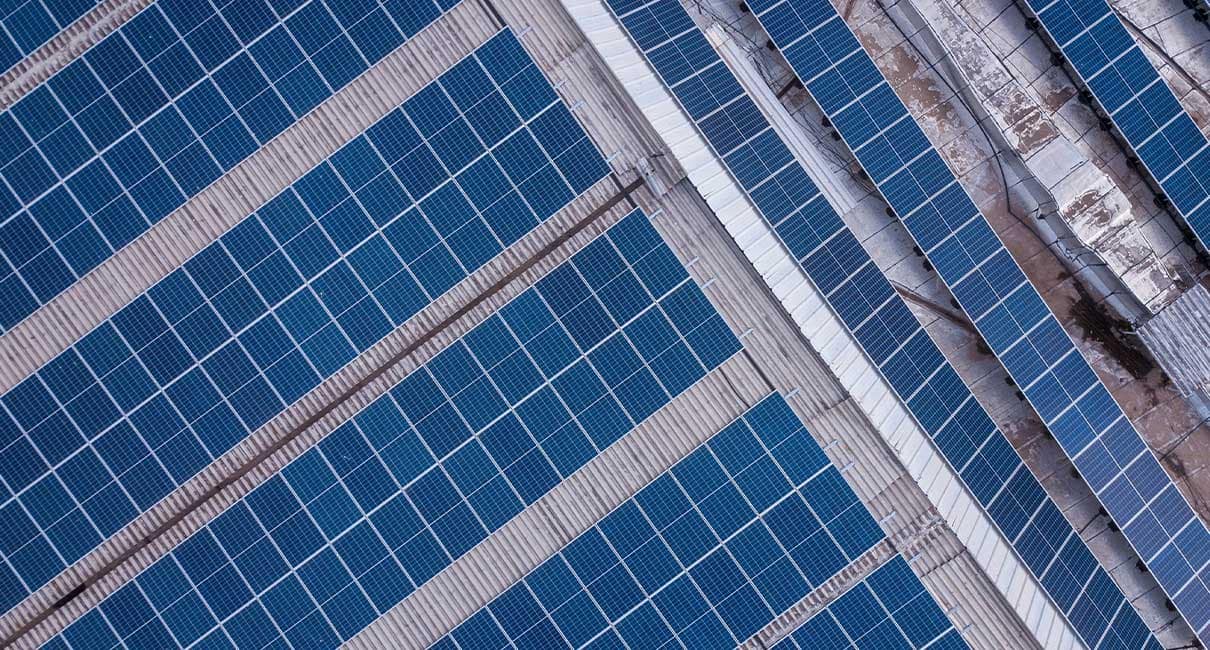 solar panels on a rooftop