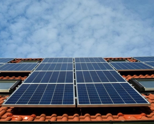 solar panels on rooftop