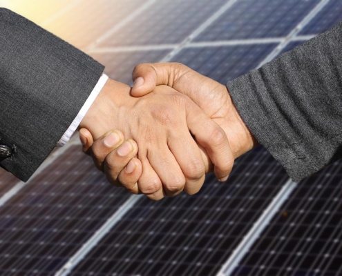solar panel handshaking closing contract